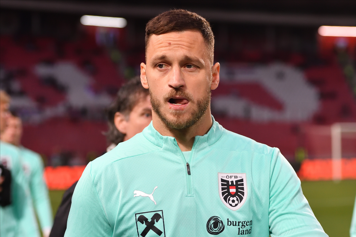 MARKO ARNAUTOVIC fudbaler reprezentacije Austrije na utakmici plej ofa UEFA Lige nacija protiv Srbije na stadionu Rajko Mitic , Beograd 23.03.2025. godine Foto: Marko Metlas Fudbal, Reprezentacija, Srbija, Austrija, UEFA Liga nacija, Plej of
