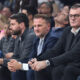 OSTOJA MIJAILOVIC predsednik i ZORAN SAVIC sportski direktior kosarkasa Partizana na utakmici Evrolige protiv Reala Madrid u hali Beogradska arena, Beograd 10.04.2025. godine Foto: Marko Metlas Kosarka, Partizan, Evroliga, Real Madrid
