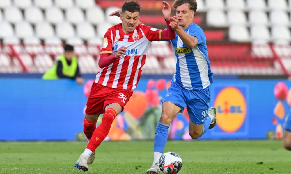 LUKA ILIC fudbaler Crvene zvezde na utakmici Superlige Prvenstva Srbije protiv OFK Beograda na stadionu Rajka Mitica, Beograd, 27.04.2025. godine Foto: Marko Metlas Fudbal, Crvena zvezda, Superliga Prvenstvo Srbije, OFK Beograd