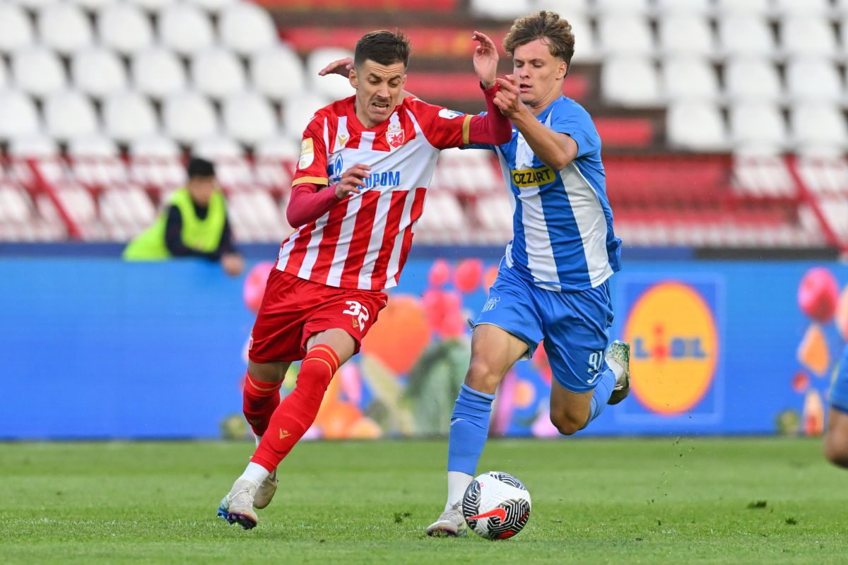 LUKA ILIC fudbaler Crvene zvezde na utakmici Superlige Prvenstva Srbije protiv OFK Beograda na stadionu Rajka Mitica, Beograd, 27.04.2025. godine Foto: Marko Metlas Fudbal, Crvena zvezda, Superliga Prvenstvo Srbije, OFK Beograd