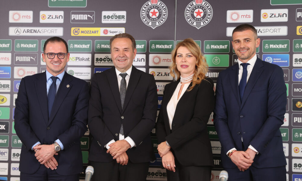 FK Partizan, press konferencija u SC Teleoptik, Zemunelo. PREDRAG MIJATOVIC, RASIM LJAJIC, MILKA FORCAN, DANKO LAZOVIC Beograd, 02.06.2025. foto: MN Press / mr