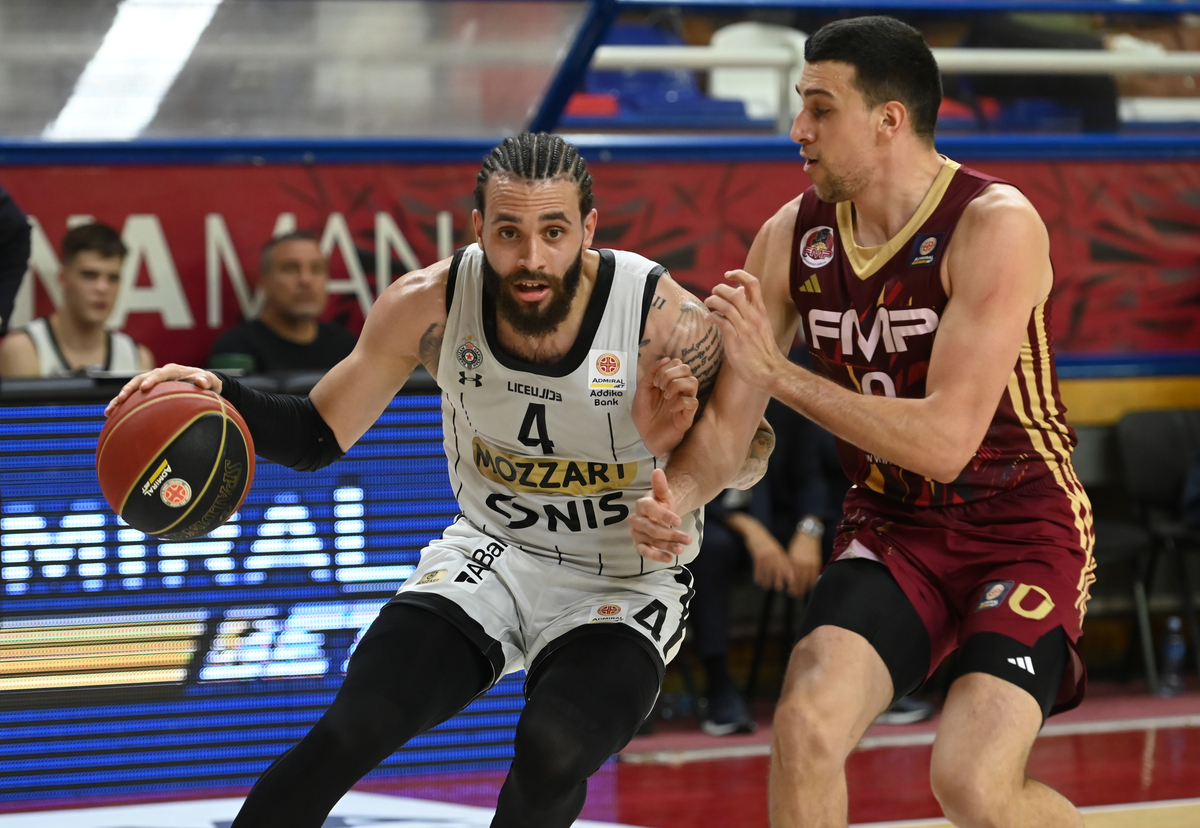 DUANE WASHINGTON Dvejn Vasington, kosarkas Partizana, na prvenstvenoj utakmici protiv FMP, u hali FMP u Zelezniku. Beograd, 17.06.2025. foto: Nebojsa Parausic Kosarka, KLS, FMP, Partizan