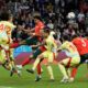 Spain's Marc Cucurella (24) heads the ball during the Nations League final soccer match between Portugal and Spain at the Allianz Arena in Munich, Germany, Sunday, June 8, 2025. (AP Photo/Martin Meissner)