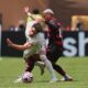 Chelsea's Pedro Neto, left, and Flamengo's Wesley Franka fight for the ball during the Club World Cup Group D soccer match between Flamengo and Chelsea in Philadelphia, Friday, June 20, 2025. (AP Photo/Chris Szagola)