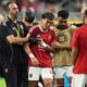 Al Ahly's Emam Ashour, center, leaves the pitch after injuring during the Club World Cup group A soccer match between Al Ahly and Inter Miami in Miami, Fla., Saturday, June 14, 2025. (AP Photo/Rebecca Blackwell)
