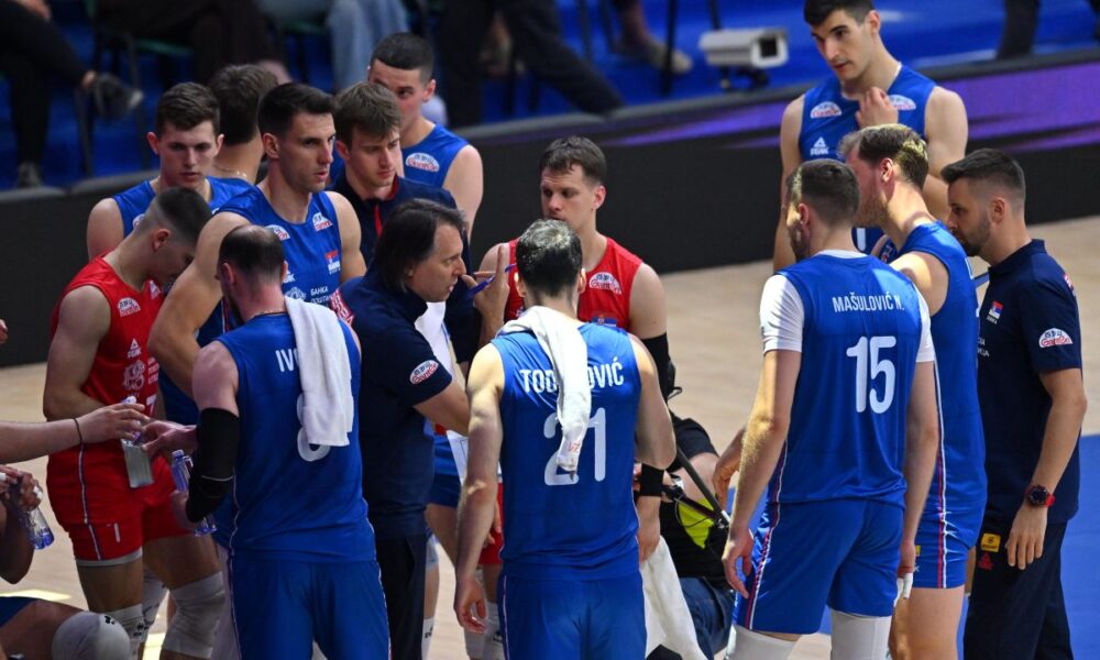 odbojkas reprezentacije Srbije na utakmici FIVB Lige nacija protiv Irana u hali Beogradska arena, Beograd 25.06.2025. godine Foto: Marko Metlas Odbojka, Srbija, Reprezentacija, FIVB Liga nacija, VNL Volleyball nations league,Iran