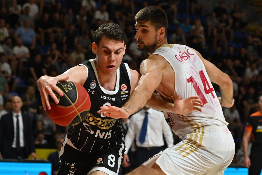 kosarkas Partizana na utakmici Prvenstva Srbije protiv FMP Zeleznika u hali Aleksandar Nikolic Pionir, Beograd 19.06.2025. godine Foto: Marko Metlas Kosarka, Partizan, Prvenstvo Srbije, FMP Zeleznik, Kosarkaska liga Srbije, KLS