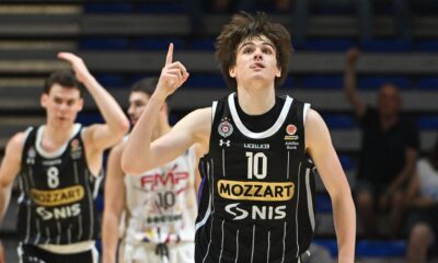 kosarkas Partizana na utakmici Prvenstva Srbije protiv FMP Zeleznika u hali Aleksandar Nikolic Pionir, Beograd 19.06.2025. godine Foto: Marko Metlas Kosarka, Partizan, Prvenstvo Srbije, FMP Zeleznik, Kosarkaska liga Srbije, KLS