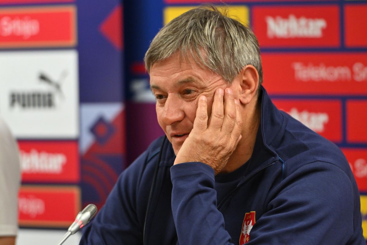 DRAGAN STOJKOVIC PIKSI selektor i trener fudbalera reprezentacije Srbije na pres konferenciji pred utakmicu kvalifikacija za FIFA Svetsko prvenstvo protiv Andore na stadionu Dubocica, Leskovac 09.06.2025. godine Foto: Marko Metlas Fudbal, Reprezentacija, Srbija, Andora, Kvalifikacije za Svetsko prvenstvo