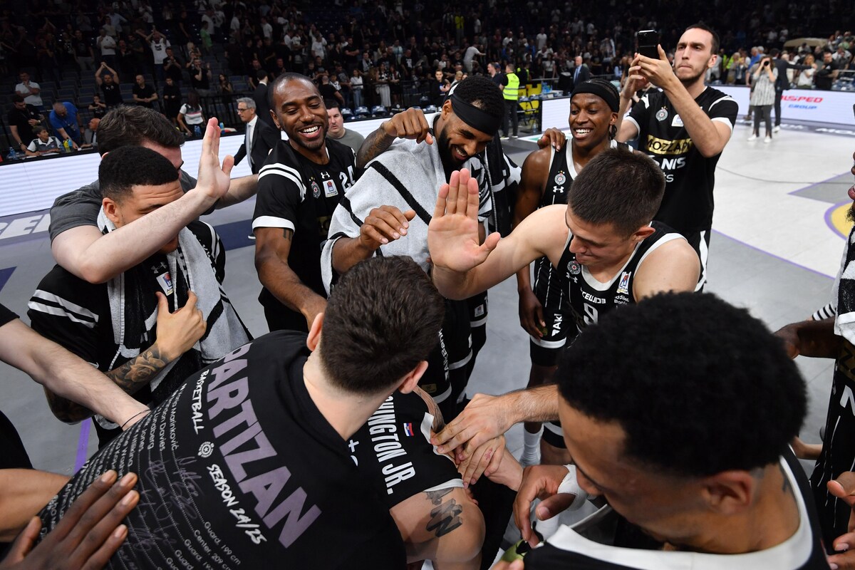 kosarkas Partizana na utakmici Jadranske ABA lige protiv Dubaija u hali Beogradska arena, Beograd 01.06.2025. godine Foto: Marko Metlas Kosarka, Partizan, Jadranska ABA liga, Dubai