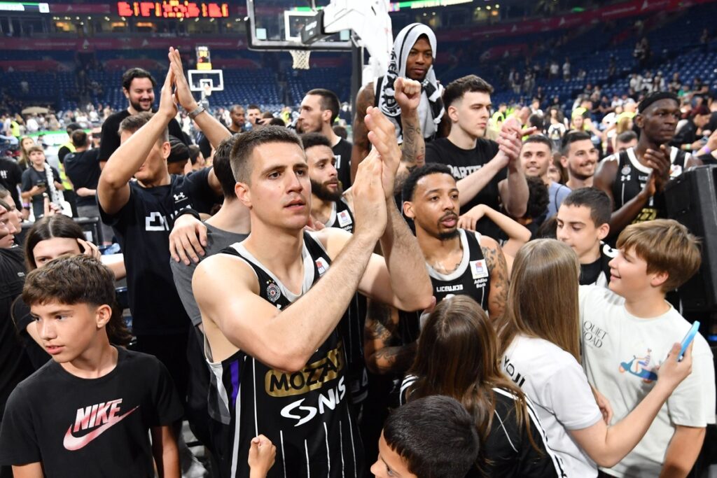 kosarkas Partizana na utakmici Jadranske ABA lige protiv Dubaija u hali Beogradska arena, Beograd 01.06.2025. godine Foto: Marko Metlas Kosarka, Partizan, Jadranska ABA liga, Dubai