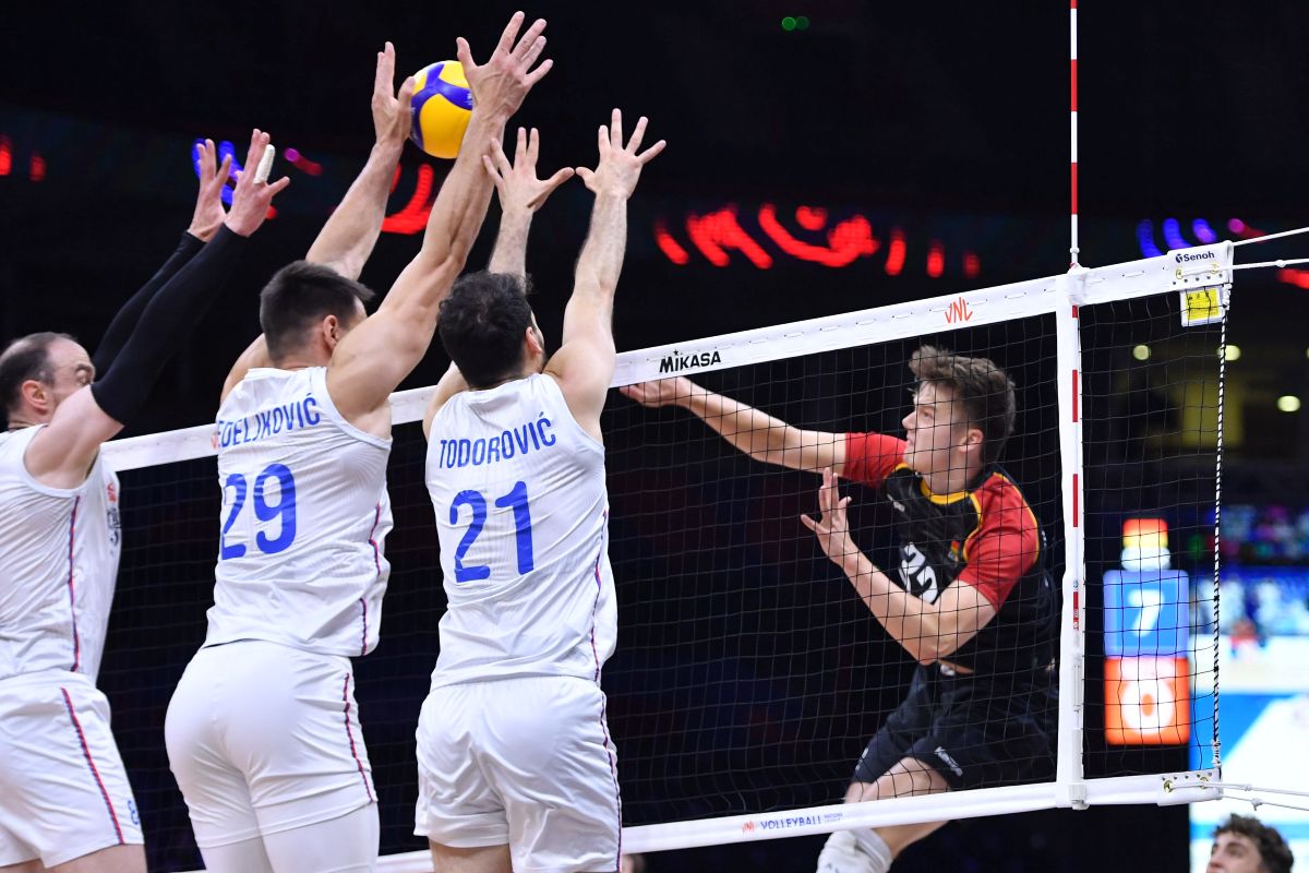 odbojkas reprezentacije Srbije na utakmici FIVB Lige nacija protiv Nemacke u hali Beogradska arena, Beograd 29.06.2025. godine Foto: Marko Metlas Odbojka, Srbija, Reprezentacija, FIVB Liga nacija, VNL Volleyball nations league, Nemacka