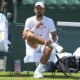 Novak Djokovic of Serbia sits in his chair during a practice session at the All England Lawn Tennis and Croquet Club, ahead of the Wimbledon Championships in London, Wednesday, June 25, 2025. (AP Photo/Kirsty Wigglesworth)
