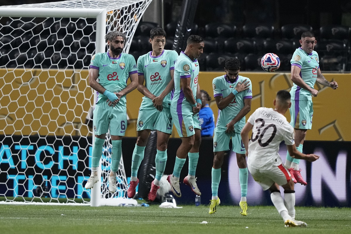 Manchester City's Claudio Echeverri (30) scores his side's second goal against Al Ain during the Club World Cup Group G soccer match between Manchester City and Al Ain in Atlanta, Sunday, June 22, 2025. (AP Photo/Brynn Anderson)
