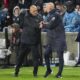 Norway's manager Ståle Solbakken, right, and Italy's national Luciano Spalletti greet each othe rafter a World Cup qualifying soccer match against Italy, Friday, June 6, 2025, at Ullevaal Stadium in Oslo, Norway. (Cornelius Poppe/NTB Scanpix via AP)