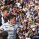 Monterrey's Sergio Ramos, back, scores the opening goal against Inter Milan during the Club World Cup group E soccer match between CF Monterrey and Inter Milan in Pasadena, Calif., Tuesday, June 17, 2025. (AP Photo/Gregory Bull)