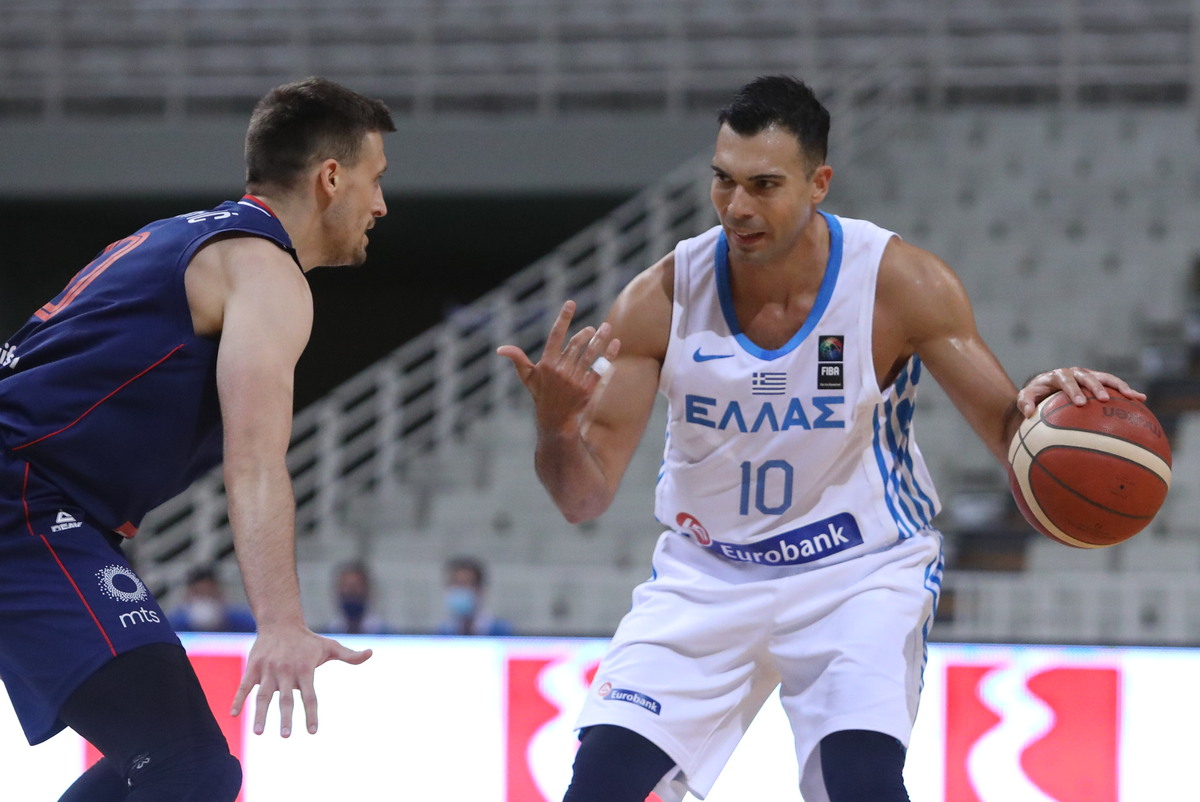 KOSTAS SLOUKAS Kostas Slukas, kosarkas Grcke, na utakmici Akropolis Kupa protiv Srbije, u Hali OAKA, Marusi. Atina, 20.06.2021. foto: MN Press / ym / IN TIME Kosarka, Acropolis Cup, Srbija, Grcka