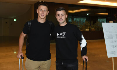 Okupljanje fudbalera Srbije U21, u hotelu Crowne Plaza. ZLATAN SEHOVIC, ARMIN DJERLEK Beograd, 03.10.2021. foto: Nebojsa Parausic Fudbal, Srbija U21, Kraun Plaza