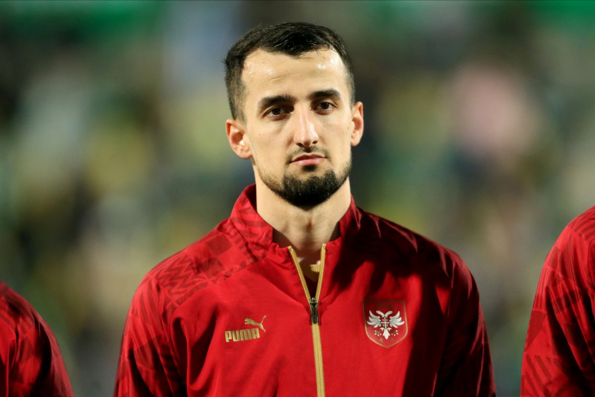 ERHAN MASOVIC fudbaler reprezentacije Srbije na prijateljskoj utakmici protiv Kipra na stadionu AEK arena, Larnaka 25.03.2024. godine Foto: Marko Metlas Fudbal, Srbija, Prijateljska utakmica, Kipar
