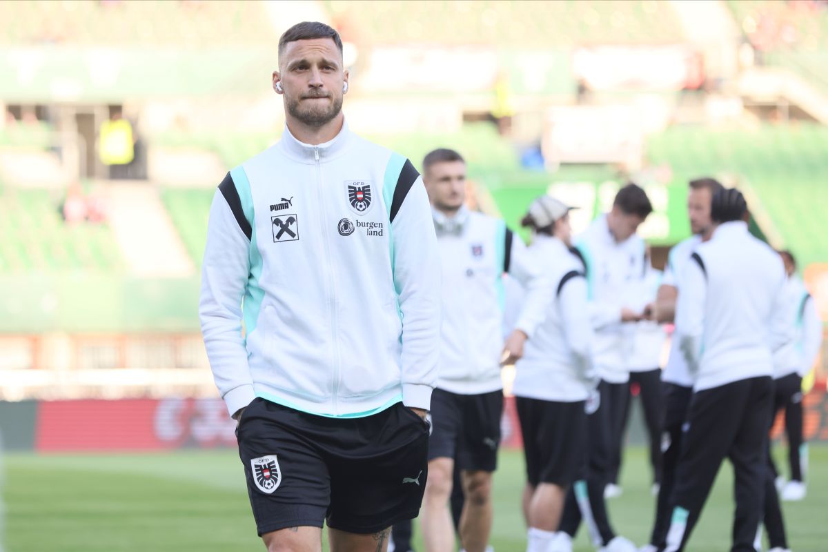 MARKO ARNAUTOVIC fudbaler reprezentacije Austrije na prijateljskoj utakmici protiv Srbije na stadionu Ernst Hapel, Bec 04.06.2024. godine Foto: Marko Metlas Fudbal, Srbija, Austrija, Prijateljska utakmica