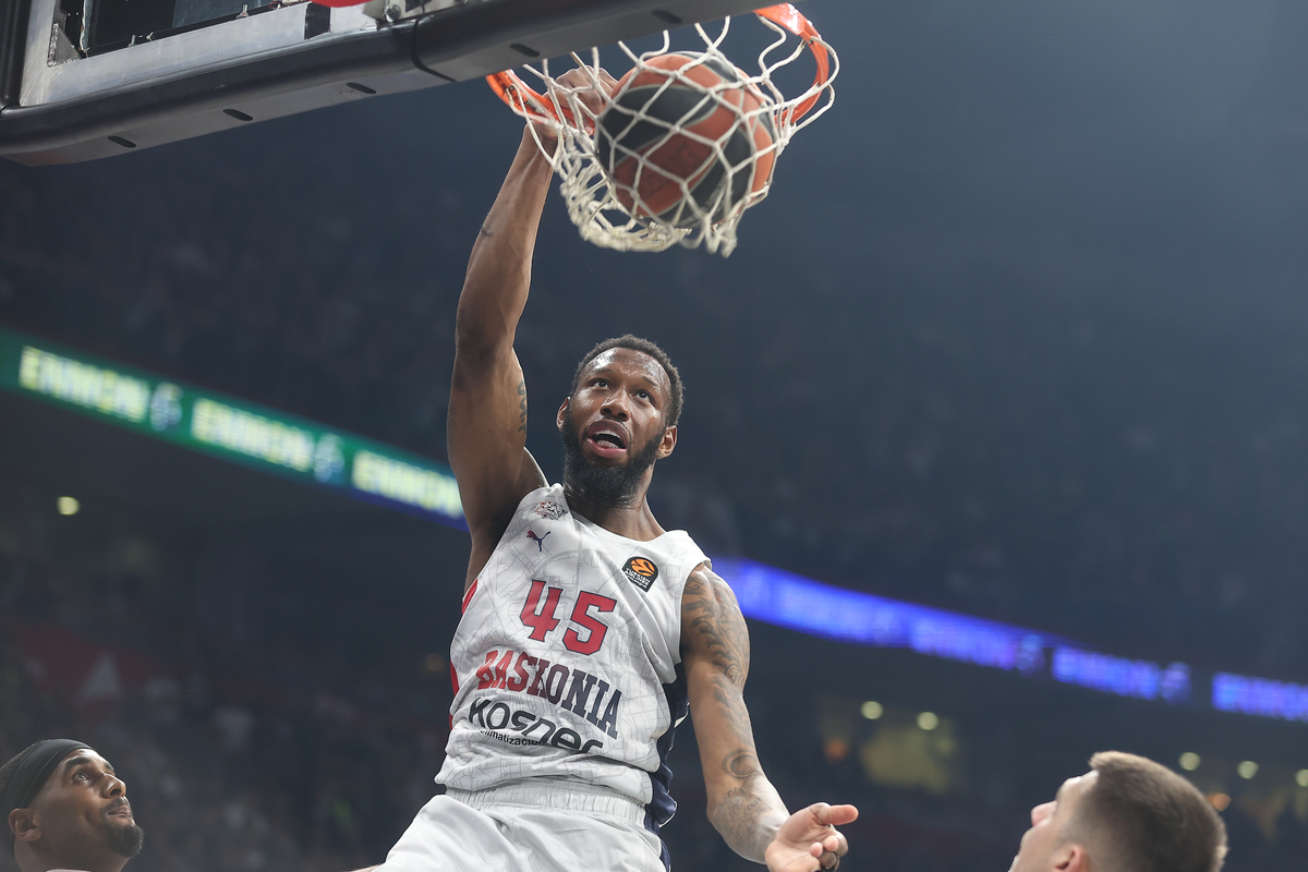 DONTA HALL Donta Hol kosarkas Baskonije na utakmici Evrolige protiv Partizana u hali Beogradska Arena, Beograd 28.02.2025. godine Foto: Ivica Veselinov / MN PRESS KOSARKA, BASKETBALL, EVROLIGA, EUROLEAGUE, PARTIZAN, BASKONIA, BASKONIJA