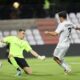 ANDREJA STOJANOVIC, fudbaler Cukarickog, na prvenstvenoj utakmici protiv Napretka, i golman LAZAR BALEVIC, na stadionu SC Mladost. Pancevo, 19.07.2025. foto: MN Press / mr Fudbal, Cukaricki, Napredak