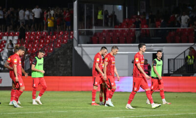 Fudbaleri Radnickog, na utakmici kvalifikacija za Ligu Konferencije protiv Klaksvika, na stadionu Cika Daca. Kragujevac, 24.07.2025. foto: Mladjan Ivanovic / MN Press Fudbal, UEFA, Conference League, Radnicki 1923, Klaksvik