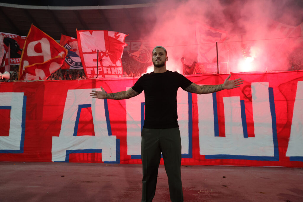 MARKO ARNAUTOVIC fudbaler Crvene zvezde na utakmici Superlige Prvenstva Srbije protiv OFK Beograda na stadionu Rajka Mitica, Beograd, 26.07.2025. godine Foto: MN PRESS Fudbal, Crvena zvezda, Superliga Prvenstvo Srbije, OFK Beograd