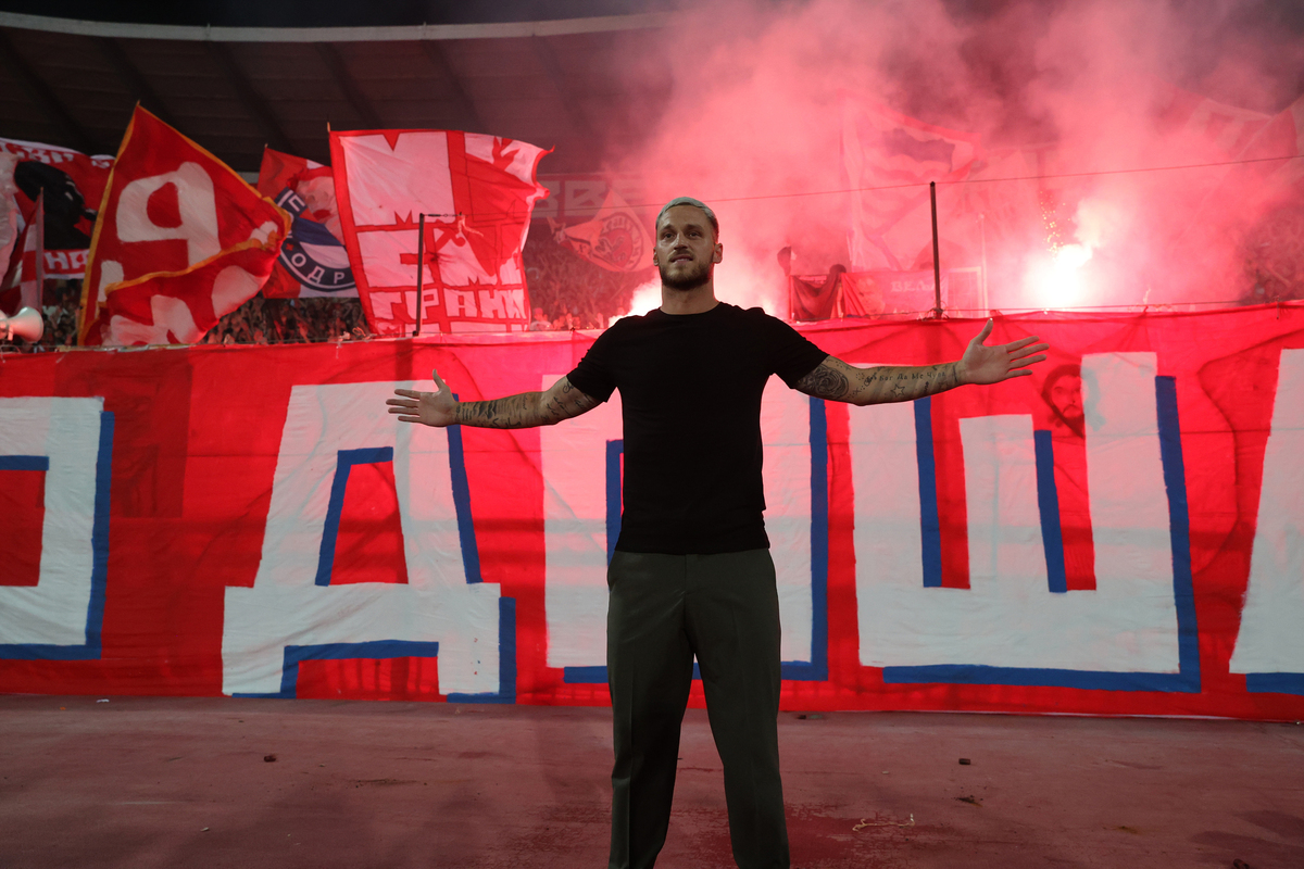 MARKO ARNAUTOVIC fudbaler Crvene zvezde na utakmici Superlige Prvenstva Srbije protiv OFK Beograda na stadionu Rajka Mitica, Beograd, 26.07.2025. godine Foto: MN PRESS Fudbal, Crvena zvezda, Superliga Prvenstvo Srbije, OFK Beograd