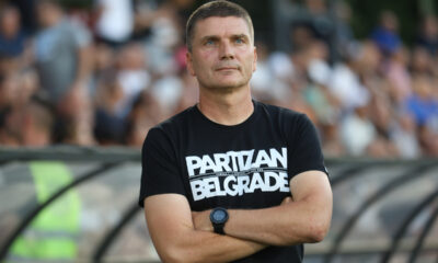 Trener Partizana na utakmici Mocart Superlige Srbije protiv Zeleznicara na stadionu SC Mladost, Pancevo 20.07.2025. godine Foto: Ivica Veselinov / MN PRESS FUDBAL, FOOTBALL, MOZZART SUPERLIGA, PRVENSTVO SRBIJE, NATIONAL CHAMPIONSHIP, PARTIZAN, FK ZELEZNICAR PANCEVO