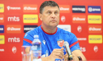 VLADAN MILOJEVIC trener fudbalera Crvene Zvezde na konferenciji pred utakmicu kvalifikacija za UEFA Ligu Sampiona protiv Linkolna na stadionu Rajko Mitic, Beograd 28.07.2025. godine Foto: Ivica Veselinov / MN PRESS FUDBAL, FOOTBALL, UEFA CHAMPIONS LEAGUE, LIGA SAMPIONA, CRVENA ZVEZDA, RED STAR