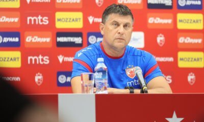 VLADAN MILOJEVIC trener fudbalera Crvene Zvezde na konferenciji pred utakmicu kvalifikacija za UEFA Ligu Sampiona protiv Linkolna na stadionu Rajko Mitic, Beograd 28.07.2025. godine Foto: Ivica Veselinov / MN PRESS FUDBAL, FOOTBALL, UEFA CHAMPIONS LEAGUE, LIGA SAMPIONA, CRVENA ZVEZDA, RED STAR