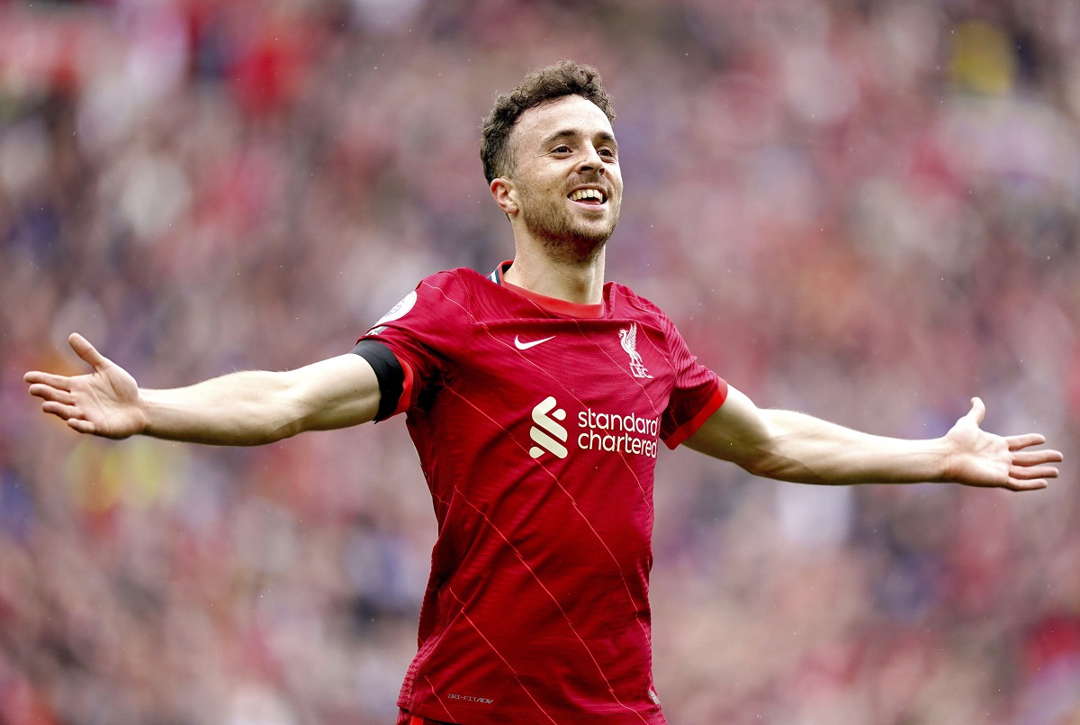 FILE - Liverpool's Diogo Jota in Liverpool, Aug. 21, 2021. (Mike Egerton/PA via AP, File)