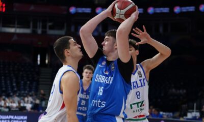 kosarkas U18 reprezentacije Srbije na utakmici FIBA Evropskog prvenstva 2025 protiv Italije u hali Beogradska arena, Beograd 31.07.2025. godine Foto: MN PRESS Kosarka, Srbija U18, Evropsko prvenstvo 2025, Italija U18