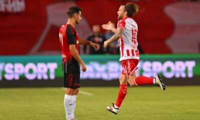 fudbaler Crvene zvezde na utakmici kvalifikacija za UEFA Ligu Sampiona protiv Linkoln Red Imps Gibraltar na stadionu Rajka Mitica, Beograd 29.07.2025. godine Foto: Marko Metlas Fudbal, Crvena zvezda, UEFA Liga Sampiona , Linkoln Red Imps Gibraltar, Kvalifikacije