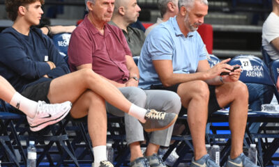 Svetislav Pešić na utakmici prvenstva Evrope Srbije protiv Grcke, u Beogradskoj areni. Beograd, 26.07.2025. foto: Nebojsa Parausic Kosarka, FIBA, U18 Grcka, Srbija
