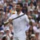 Serbia's Novak Djokovic celebrates after beating Australia's Alex de Minaur during a fourth round men's singles match at the Wimbledon Tennis Championships in London, Monday, July 7, 2025. (AP Photo/Kin Cheung)
