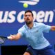 Novak Djokovic, of Serbia, returns a shot to Zachary Svajda, of the United States, during the second round of the U.S. Open tennis championships, Wednesday, Aug. 27, 2025, in New York. (AP Photo/Kirsty Wigglesworth)