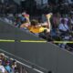 Armand Duplantis, of Sweden, competes in the final of the men's pole vault at the 15th Gyulai Istvan Memorial Track and Field Hungarian Grand Prix in the National Athletics Center in Budapest, Hungary, Tuesday, Aug. 12, 2025. (Tamas Vasvari/MTI via AP)