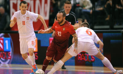 RICARDINHO Rikardinho, fudbaler Portugalije, na utakmici baraza za svetsko prvenstvo protiv Srbije, i MILOS SIMIC (11) i DARKO RISTIC (6), u Beogradskoj Kombank areni. Beograd, 22.03.2016. foto: Nebojsa Parausic Futsal, Srbija, Portugalija