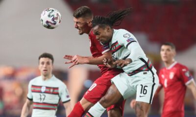 RENATO SANCHES Renato Sancez fudbaler reprezentacije Portugalije na utakmici kvalifikacija za FIFA Svetsko prvenstvo protiv SERGEJ MILINKOVIC SAVIC iz Srbije na stadionu Rajko Mitic, Beograd 27.03.2021. godine Foto: Marko Metlas Fudbal, Reprezentacija, Srbija, Portugalija, Kvalifikacije za Svetsko prvenstvo