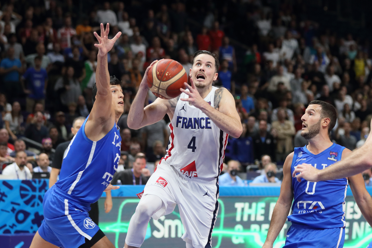 THOMAS HEURTEL Toms Ertel kosarkas reprezentacije Francuske na utakmici cetvrtfinala 1/4 FIBA Evropskog prvenstva protiv Italije u Mercedes Benc areni, Berlin 14.09.2022. godine Foto: Marko Metlas Kosarka, Francuska, FIBA Evropsko prvenstvo, Italija