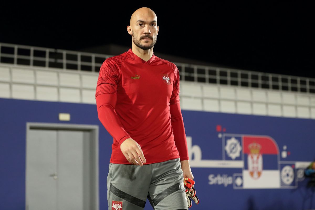 MARKO DMITROVIC golman fudbalera reprezentacije Srbije na treningu tokom FIFA Svetskog prvenstva 2022 u trening centru Al Arabi, Doha, 23.11.2022. godine Foto: Marko Metlas Fudbal, Srbija, Trening