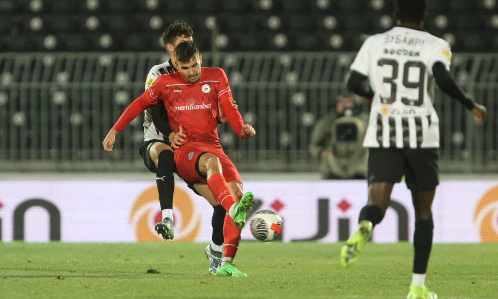 MILOS JOVIC fudbaler IMT-a na utakmici Mocart Superlige protiv Partizana na stadionu Partizana, Beograd 16.12.2024. godine Foto: Ivica Veselinov / MN PRESS FUDBAL, FOOTBALL, MOZZART SUPERLIGA, PRVENSTVO SRBIJE, NATIONAL CHAMPIONSHIP, PARTIZAN, FK IMT NOVI BEOGRAD