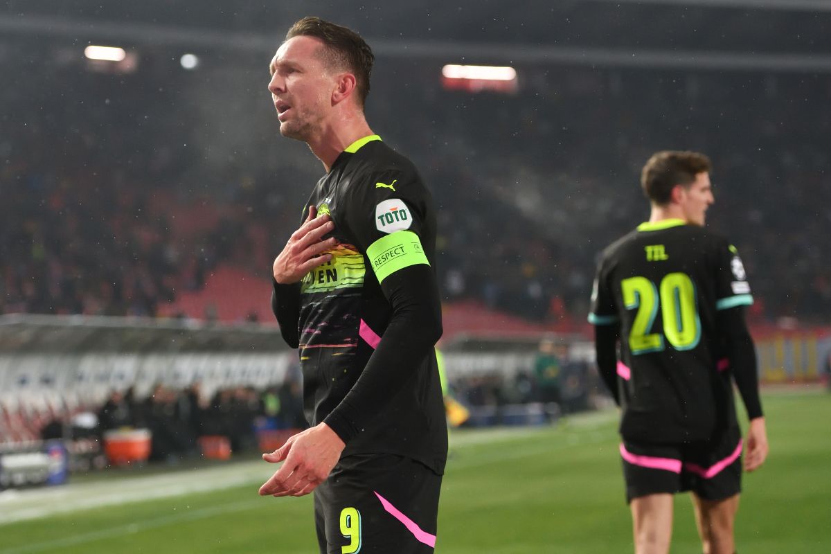 LUUK DE JONG Luk de Jong fudbaler PSV Ajndhovena na utakmici UEFA Lige Sampiona protiv Crvene zvezde na stadionu Rajko Mitic, Beograd 21.01.2025. godine Foto: Marko Metlas Fudbal, Crvena zvezda, UEFA Liga Sampiona , PSV Ajndhoven