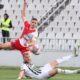 LAZAR ROMANIC fudbaler Vojvodine Novi Sad na utakmici Superlige Prvenstva Srbije protiv NIHAD MUJAKIC iz Partizana na stadionu Partizana, Beograd 25.05.2025. godine Foto: MN PRESS Fudbal, Partizan, Superliga Prvenstvo Srbije, Vojvodina Novi Sad