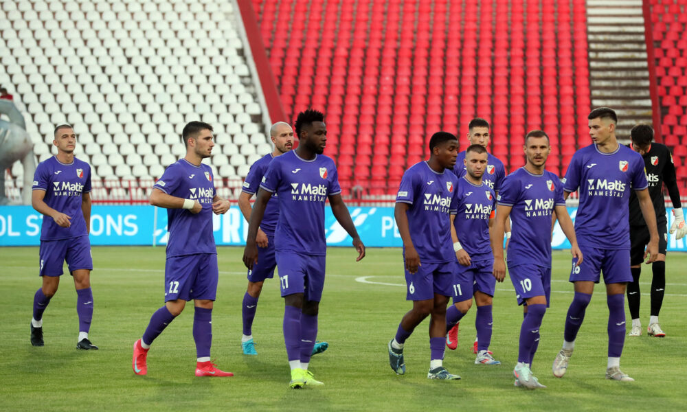 Fudbaleri Javora, na prvenstvenoj utakmici protiv Crvene zvezde, na Stadionu Rajko Mitic. Beograd, 19.07.2025. foto: MN Press / vm Fudbal, Crvena zvezda, Javor Matis