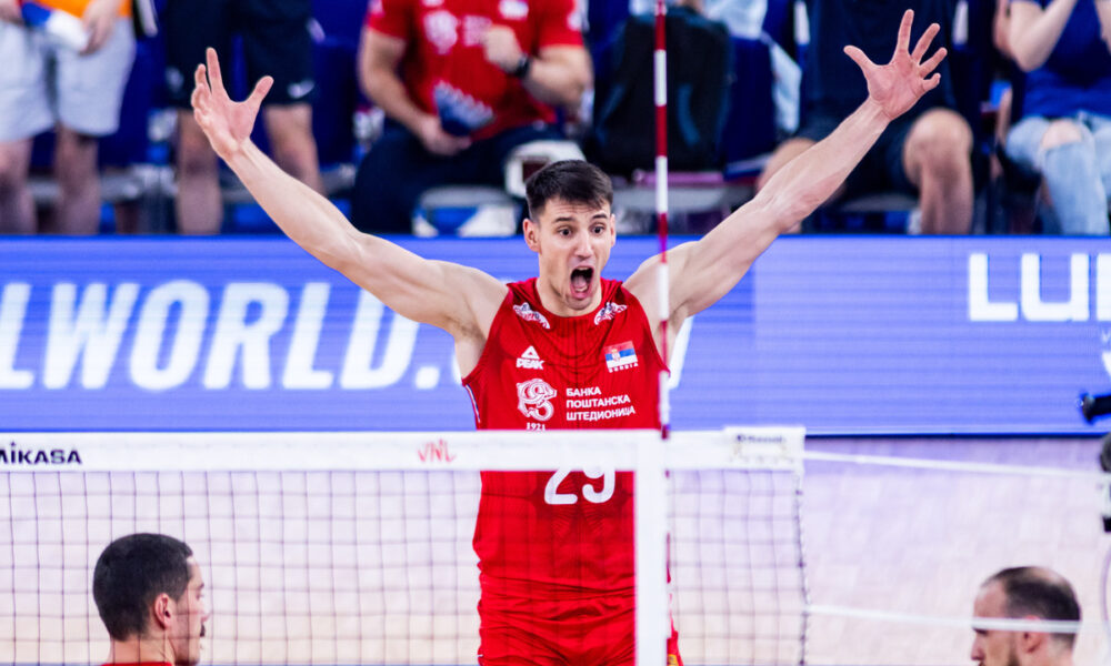 ALEKSANDAR NEDELJKOVIC, odbojkas Srbije, na utakmici Lige Nacija protiv Slovenije u Stozice Arena. Ljubljana, 20.07.2025. foto: Nik Moder / Sportida / MN Press