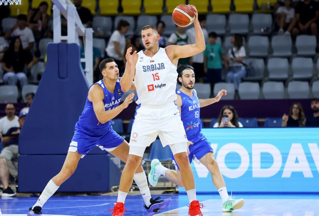 NIKOLA JOKIC kosarkas reprezentacije Srbije na prijateljskoj utakmici protiv Grcke u Spiris Kipriani Areni, Limasol 09.08.2025. godine Foto: EK / MN PRESS KOSARKA, BASKETBALL, KSS, SRBIJA, SERBIA, GRCKA, GREECE, MEDJUNARODNA PRIJATELJSKA, INTERNATIONAL FRIENDLY, ECOMMBX CUP