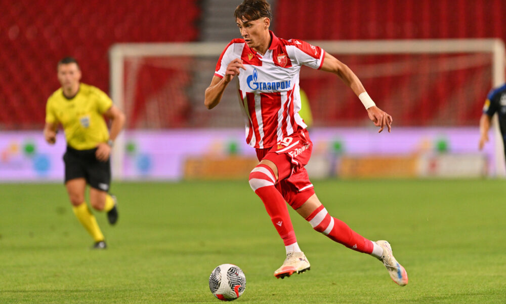 ALEKSA DAMJANOVIC fudbaler Crvene zvezde na utakmici Superlige Prvenstva Srbije protiv TSC Backa Topola na stadionu Rajka Mitica, Beograd, 09.08.2025. godine Foto: Marko Metlas Fudbal, Crvena zvezda, Superliga Prvenstvo Srbije, TSC Backa Topola